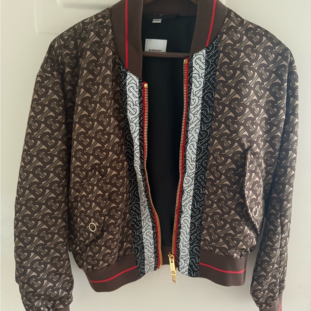 Burberry Brown Monogram Bomber Jacket